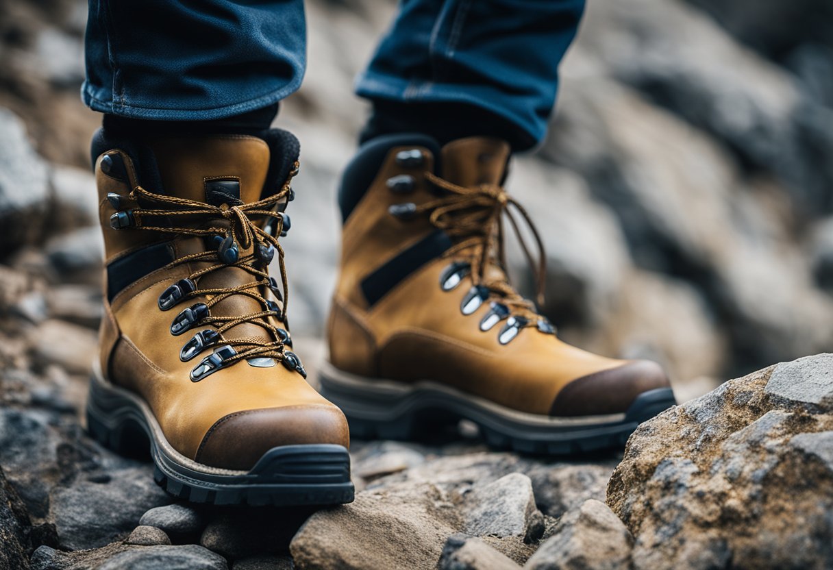 one pair of hiking boots from wolverine
