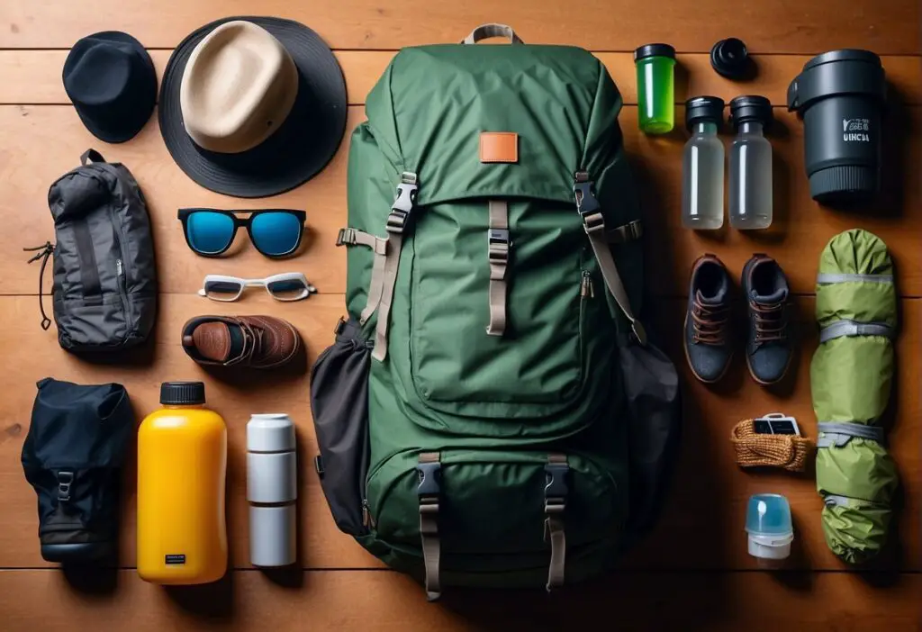 Equipment for hiking on the table