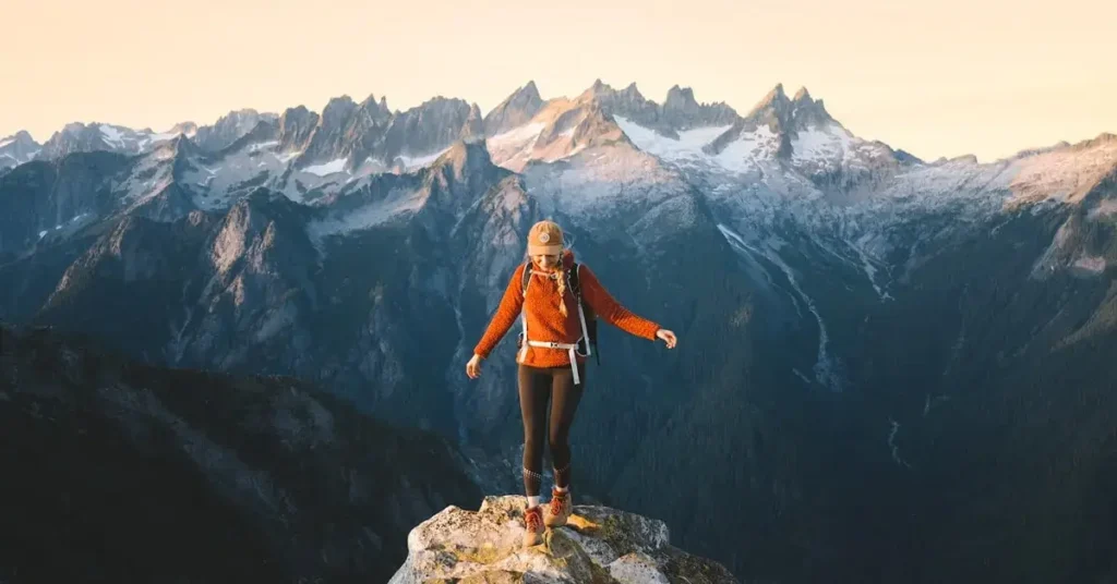 Women Hiking Outfit Summer. Women on a Mountain. 